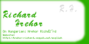 richard hrehor business card